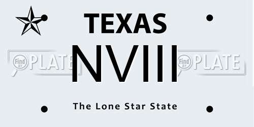 NVIII Texas License Plate
