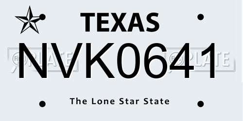 NVK0641 Texas License Plate