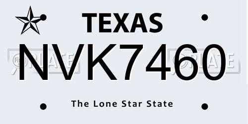 NVK7460 Texas License Plate
