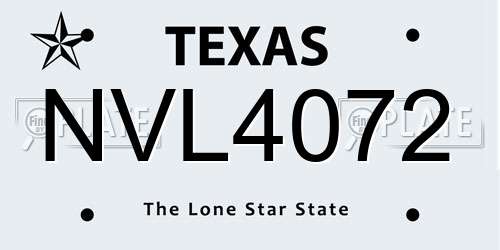 NVL4072 Texas License Plate