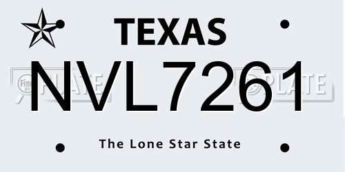 NVL7261 Texas License Plate