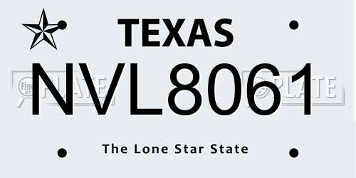 NVL8061 Texas License Plate