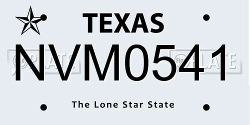 NVM0541 Texas License Plate