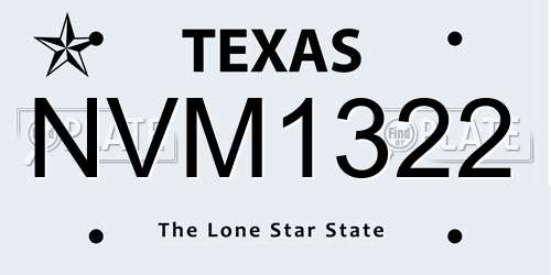 NVM1322 Texas License Plate