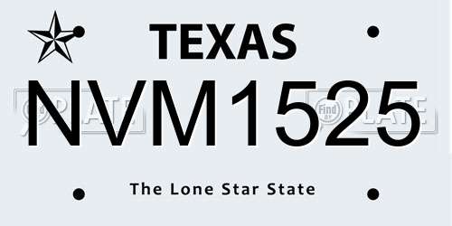NVM1525 Texas License Plate
