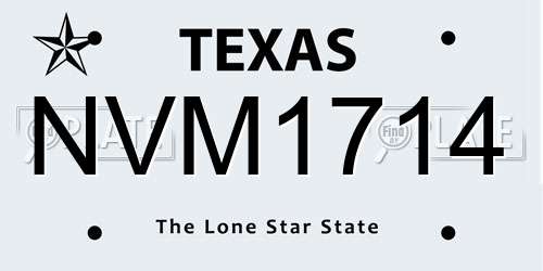 NVM1714 Texas License Plate