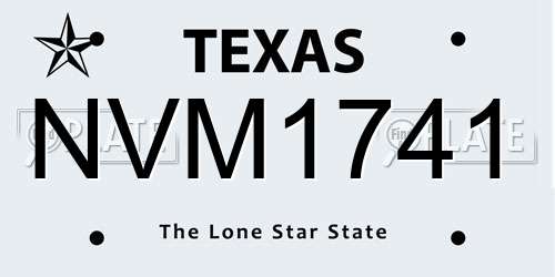 NVM1741 Texas License Plate