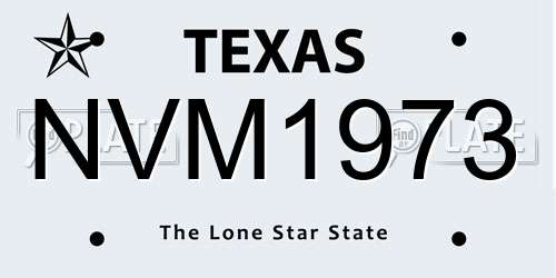 NVM1973 Texas License Plate
