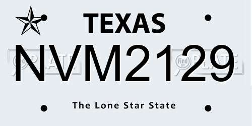 NVM2129 Texas License Plate