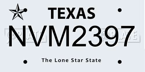 NVM2397 Texas License Plate