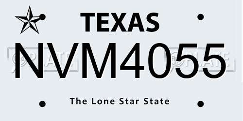 NVM4055 Texas License Plate