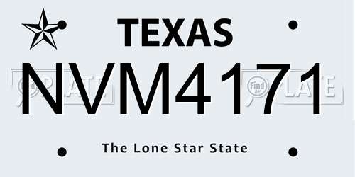 NVM4171 Texas License Plate