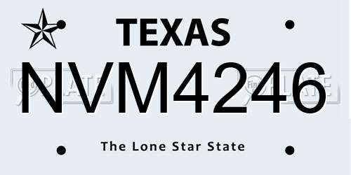 NVM4246 Texas License Plate