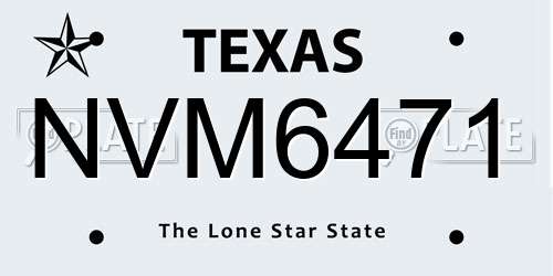 NVM6471 Texas License Plate