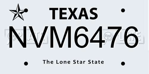 NVM6476 Texas License Plate