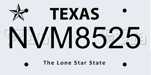 NVM8525 Texas License Plate