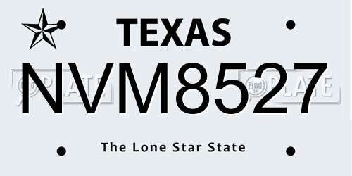 NVM8527 Texas License Plate