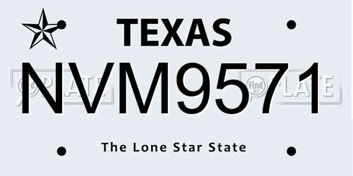 NVM9571 Texas License Plate