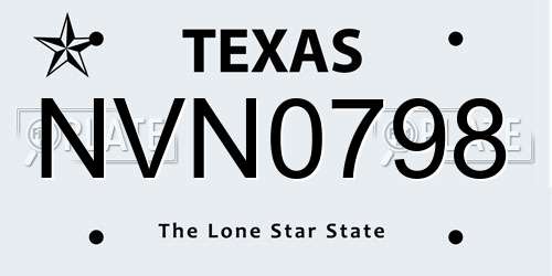 NVN0798 Texas License Plate