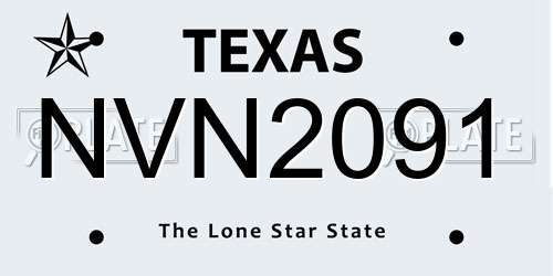 NVN2091 Texas License Plate