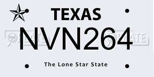 NVN264 Texas License Plate
