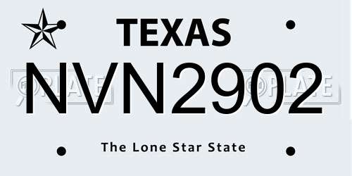NVN2902 Texas License Plate