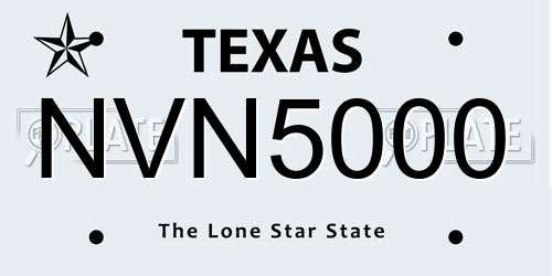 NVN5000 Texas License Plate