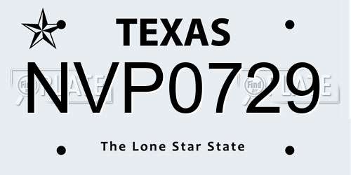 NVP0729 Texas License Plate