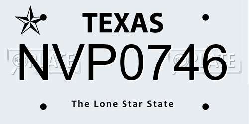 NVP0746 Texas License Plate
