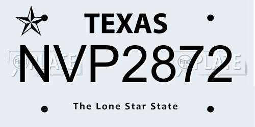 NVP2872 Texas License Plate