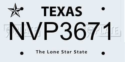 NVP3671 Texas License Plate