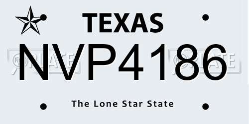 NVP4186 Texas License Plate