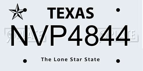 NVP4844 Texas License Plate
