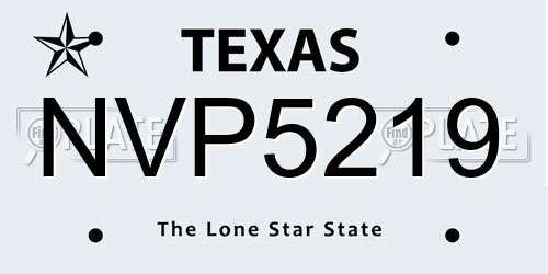 NVP5219 Texas License Plate
