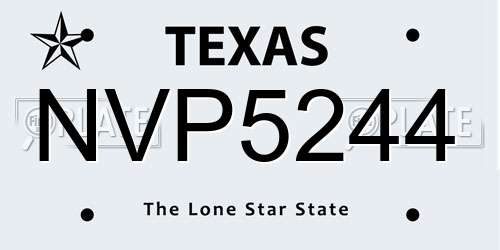 NVP5244 Texas License Plate