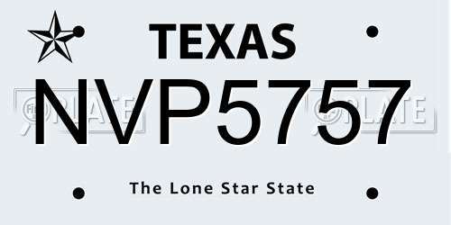 NVP5757 Texas License Plate