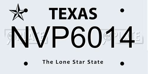 NVP6014 Texas License Plate