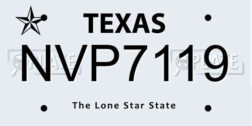 NVP7119 Texas License Plate