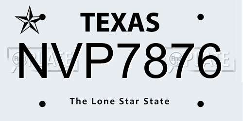 NVP7876 Texas License Plate