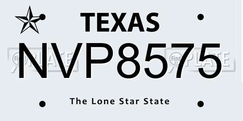 NVP8575 Texas License Plate