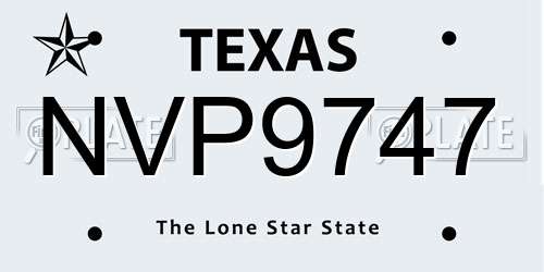 NVP9747 Texas License Plate