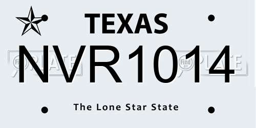 NVR1014 Texas License Plate