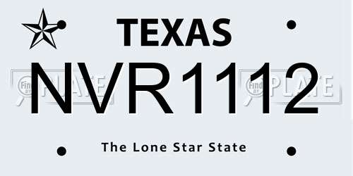 NVR1112 Texas License Plate