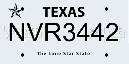 NVR3442 Texas License Plate