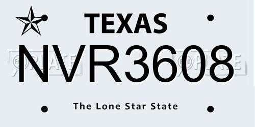 NVR3608 Texas License Plate