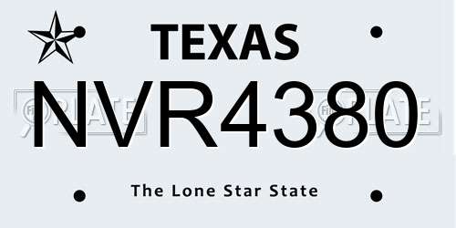 NVR4380 Texas License Plate