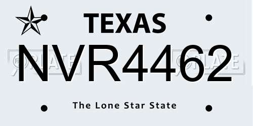 NVR4462 Texas License Plate