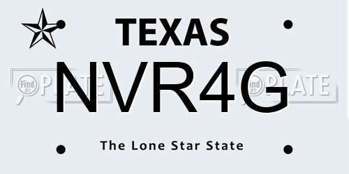 NVR4G Texas License Plate