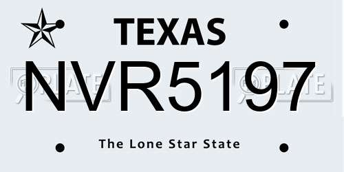 NVR5197 Texas License Plate