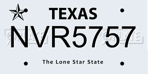 NVR5757 Texas License Plate